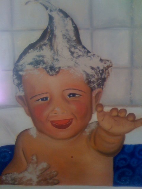 Painting Baby Bubble Bath