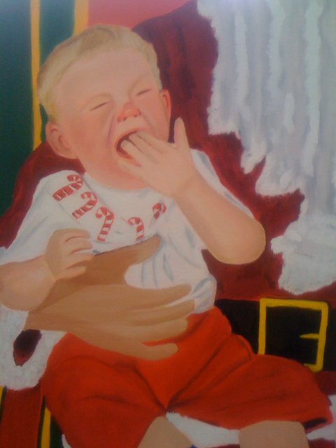 Painting Child On Santas Lap
