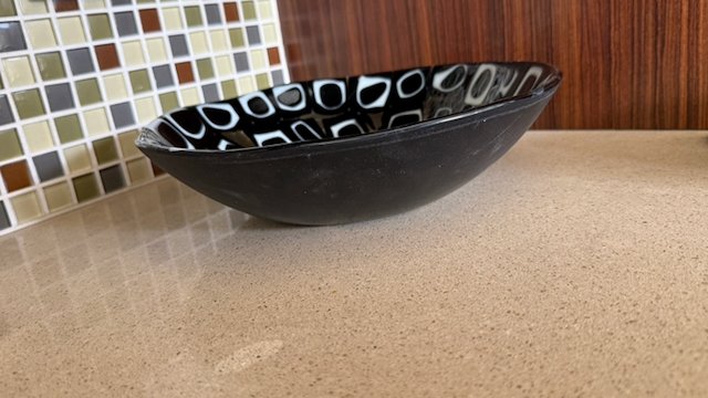 Black and White Retro Rings Bowl — view 2