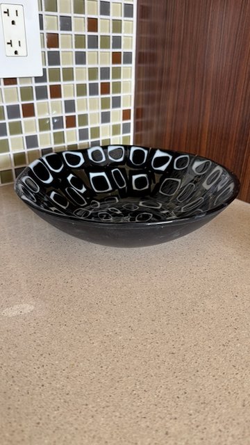 Black and White Retro Rings Bowl — view 3