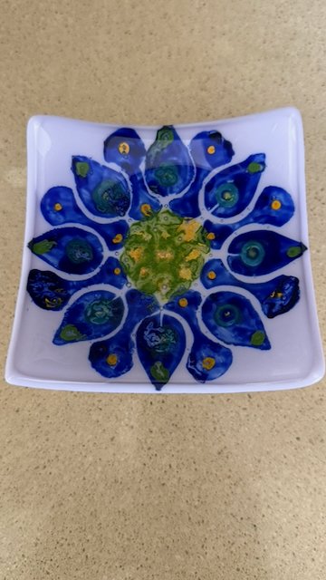 Blue Dahlia Mandala Mini-Plate
