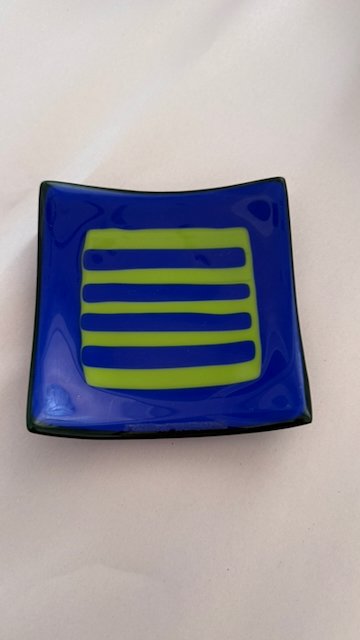 Cobalt and Lime Ladder Mini-Plate — view 2