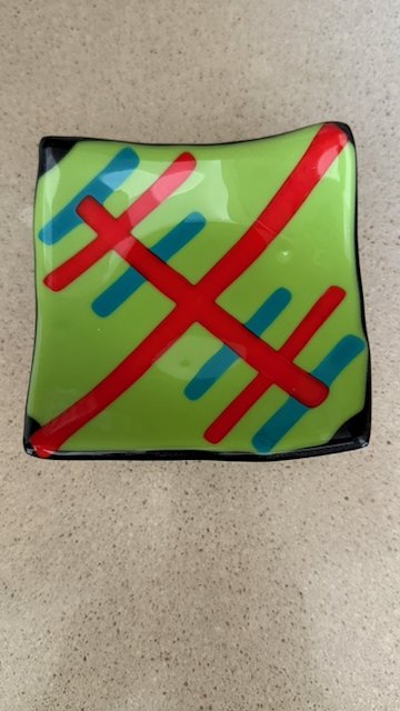 Lime Crosshatch Mini-Plate