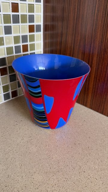 Red and Blue Banner Vase